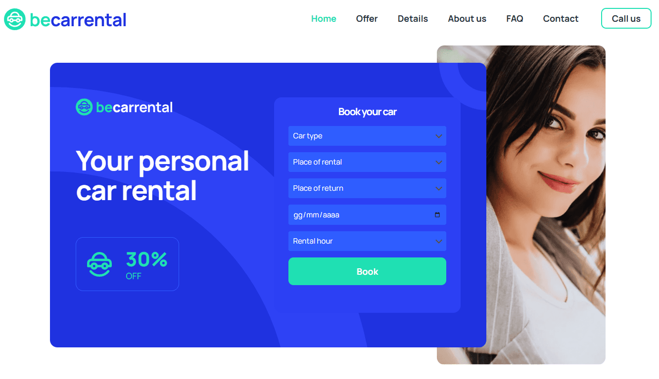 Screenshot 1 - Siti Web per Autonoleggi