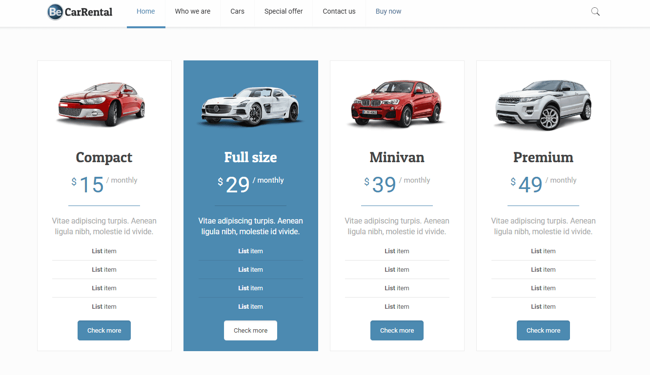 Screenshot 6 - Siti Web per Autonoleggi