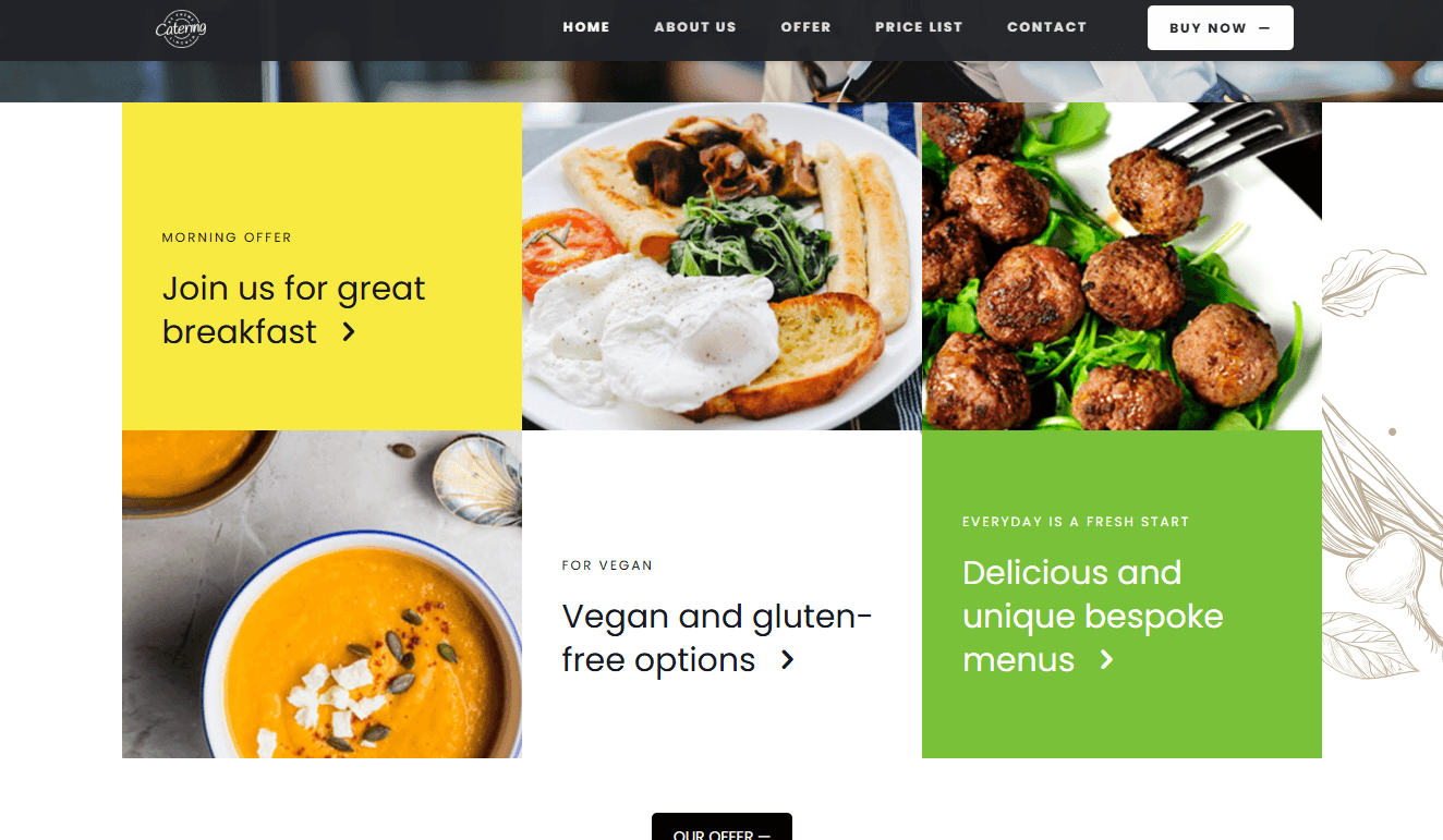 Screenshot 2 - Siti Web per Catering